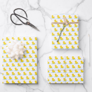 Feuille De Papier Cadeau Baby shower de canard jaune mignon