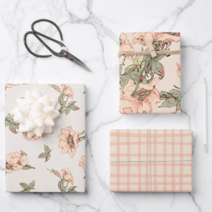 Feuille De Papier Cadeau Baby shower de fille Vintage de coordination Rose 