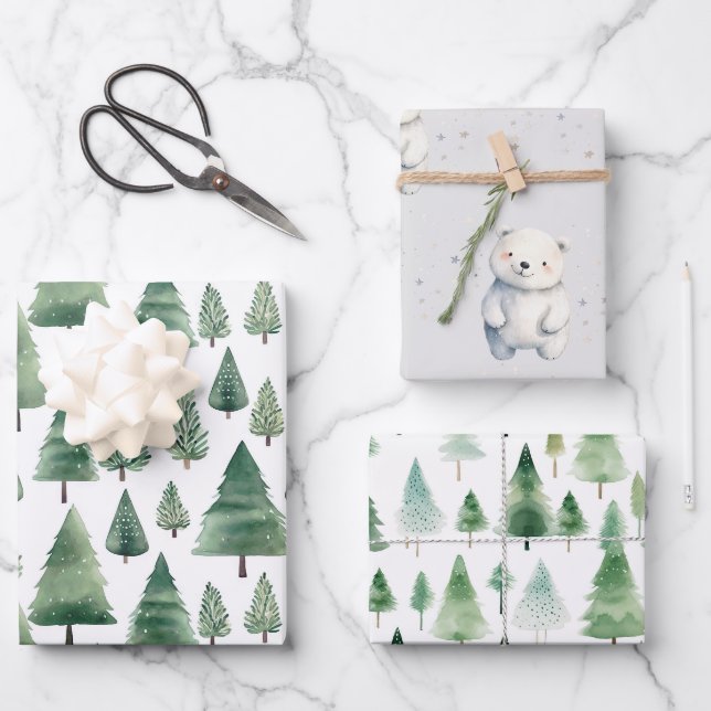 Feuille De Papier Cadeau Baby shower de l'ours en peluche (Recto)
