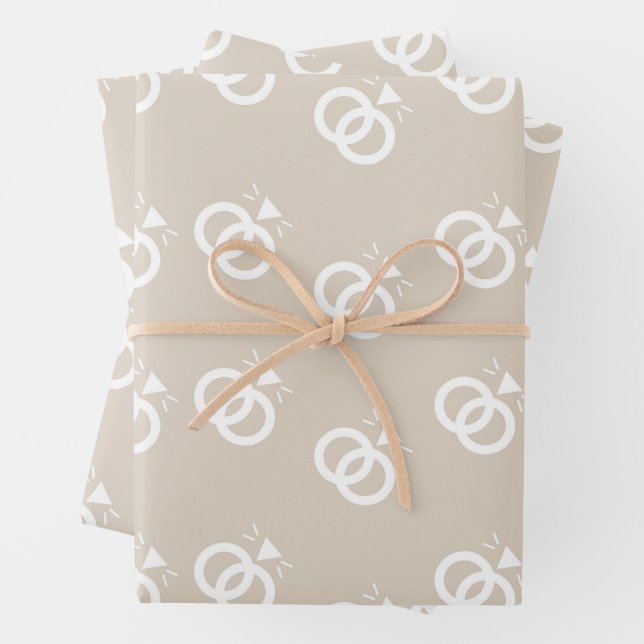 Feuille De Papier Cadeau Bagues mariages (En situation)