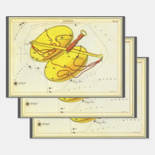 Feuille De Papier Cadeau Balance de la constellation vintage du Miroir d'Ur