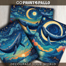 Baleine bleue dans un monde de gogh Van bleu