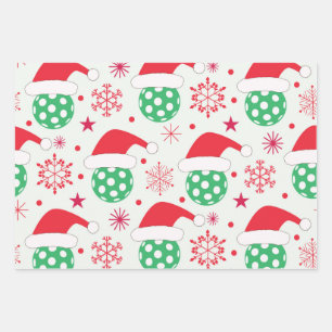 Feuille De Papier Cadeau Balle de Noël avec Santa Hat