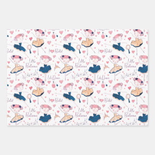 Feuille De Papier Cadeau Ballerina sur blanc