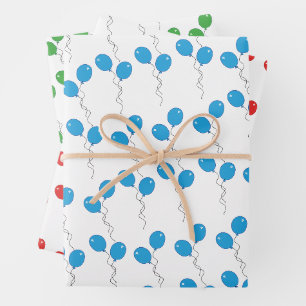 Feuille De Papier Cadeau Ballons colorés Bonne occasion d'anniversaire