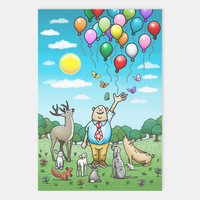 Feuille De Papier Cadeau Ballons et anniversaires, la paire parfaite! (Créateur téléchargé)
