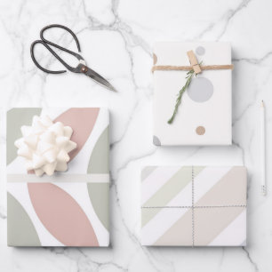 Feuille De Papier Cadeau Bande à points Polka Abstrait Pastel multicolore