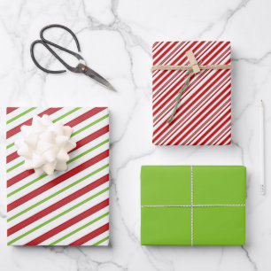 Feuille De Papier Cadeau Bandes de menthe