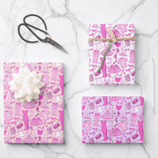 Feuille De Papier Cadeau Barbiecore rose et rose chaud