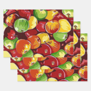 Feuille De Papier Cadeau Baril pomme
