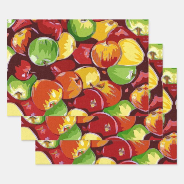 Feuille De Papier Cadeau Baril pomme (Lot)