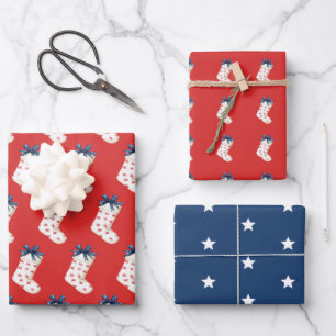 Feuille De Papier Cadeau Bas de Noël Côtiers Avec Crabes