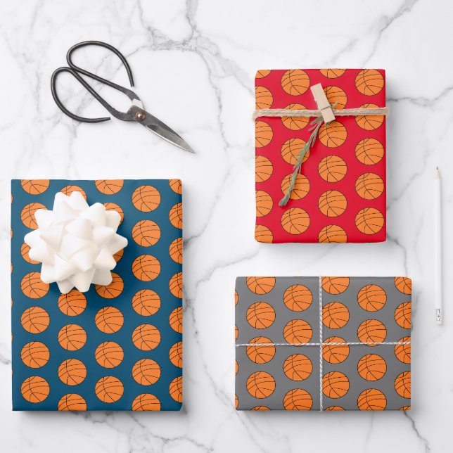 Feuille De Papier Cadeau Basket-ball Sports Party (Recto)