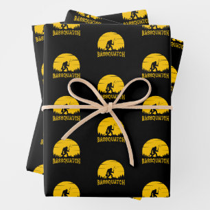 Feuille De Papier Cadeau Bassquatch Bigfoot Sasquatch Rod Plelmoon Pêche