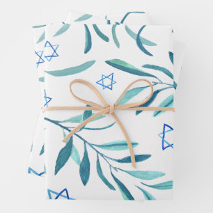 Feuille De Papier Cadeau Bat mitzvah de bar Mariage juif Hanoukka Custom