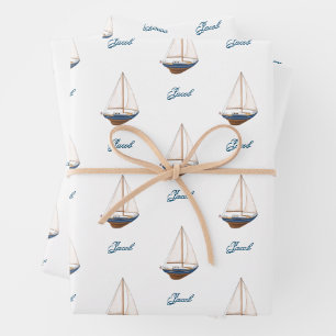 Feuille De Papier Cadeau Bateau de mariage Fête prénatale pour la naissance