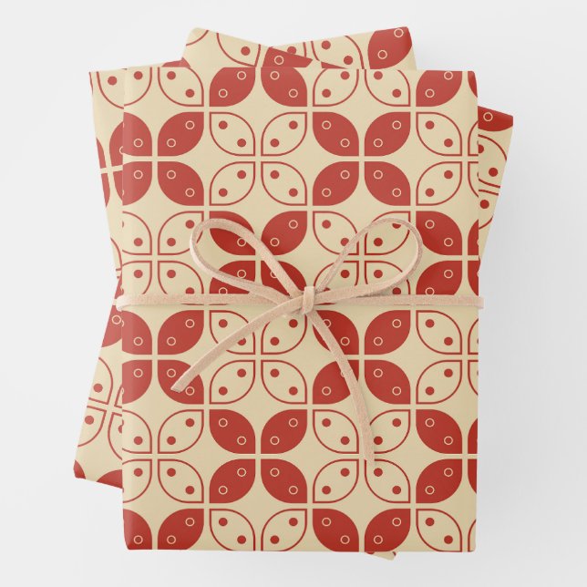 Feuille De Papier Cadeau Batik Kawung, Motif indonésien, javanais, ethnique (En situation)