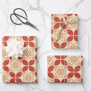 Feuille De Papier Cadeau Batik Kawung, Motif indonésien, javanais, ethnique