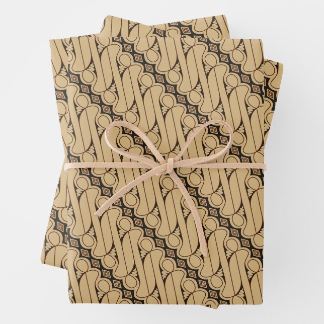 Feuille De Papier Cadeau Batik Parang, Motif indonésien, Javanais, Ethnique (En situation)