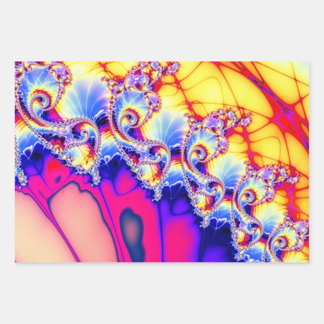 Feuille De Papier Cadeau BBQSHOES™ Fractal psychédélique (Devant)