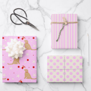 Feuille De Papier Cadeau Beach Ball Pups Coton Candy Coton Pink Enveloppe c