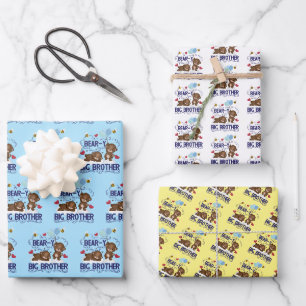 Feuille De Papier Cadeau Bear y Big Brother Fils de frère