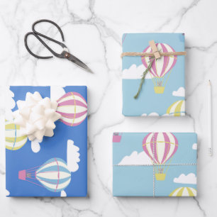 Feuille De Papier Cadeau Bears & Rabbit Jour de sortie du ballon à air chau