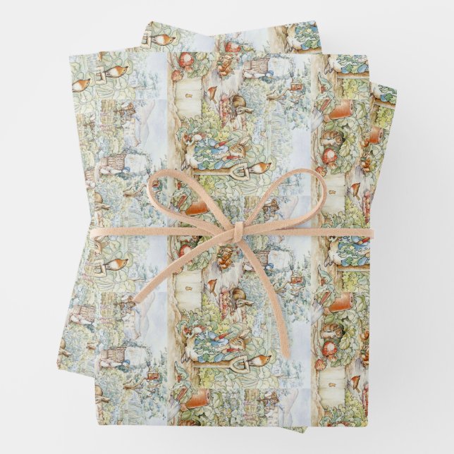 Feuille De Papier Cadeau Beatrix Potter Storybook Characters Garden (En situation)