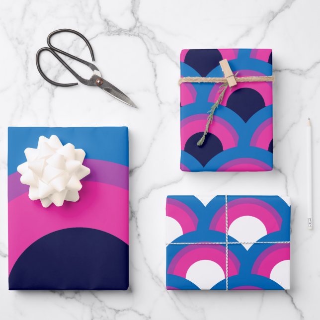 Feuille De Papier Cadeau Beau drapeau Bisexuel Pride Arc-en-ciel Noir (Recto)