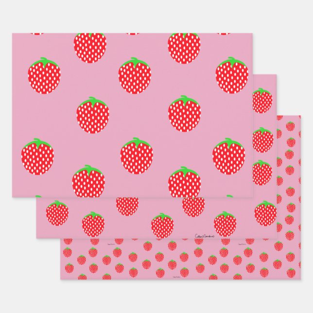 Feuille De Papier Cadeau Beau été Berry (Lot)