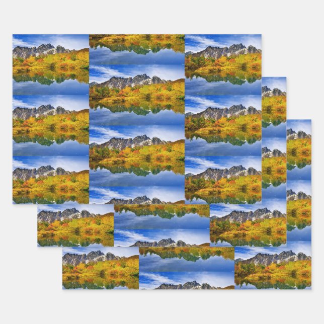 Feuille De Papier Cadeau Beau Motif photo Country Lake (Lot)