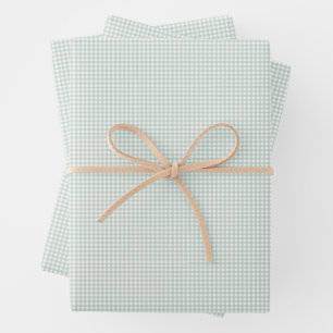Feuille De Papier Cadeau Beau vert en vichy simples chèques classiques