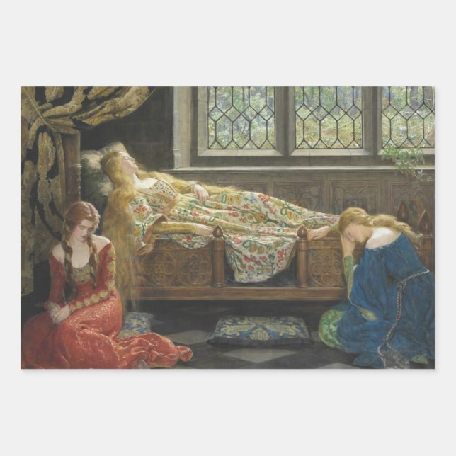 Feuille De Papier Cadeau Beauté dormante (par John Collier) (Devant)