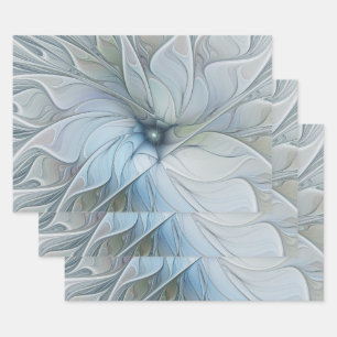 Feuille De Papier Cadeau Beauté élégante Moderne Abstraite Fractal Art Flow