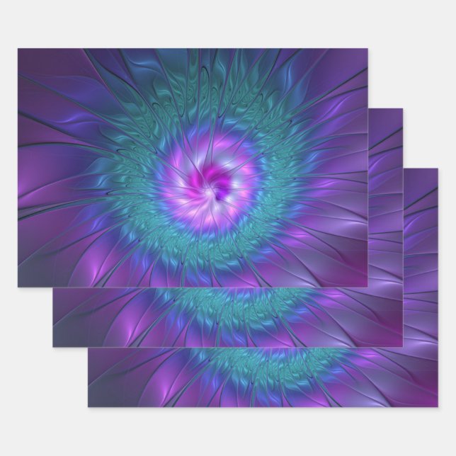 Feuille De Papier Cadeau Beauté florale Abstraite Fleur d'art fractionnée c (Lot)