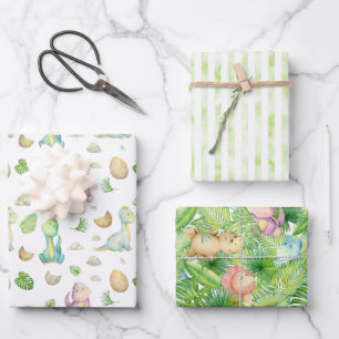 Feuille De Papier Cadeau Bébé Dinosaur mignon
