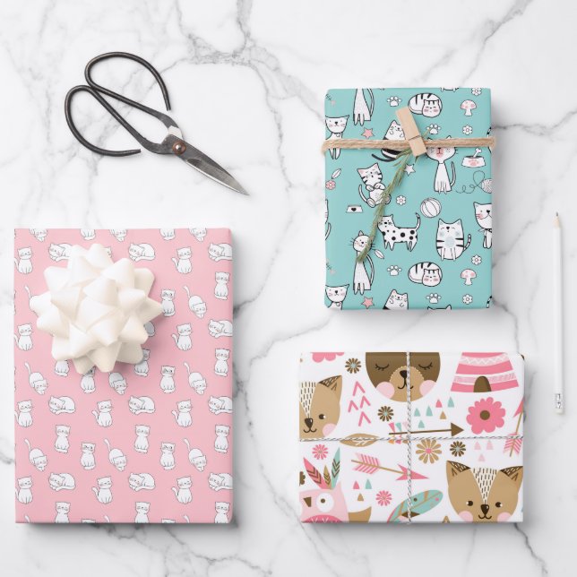 Feuille De Papier Cadeau Bébé Kitty (Recto)