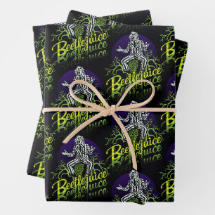 Feuille De Papier Cadeau Beetlejus   Assis sur une pierre tombale