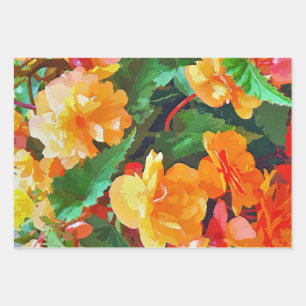 FEUILLE DE PAPIER CADEAU BEGONIAS