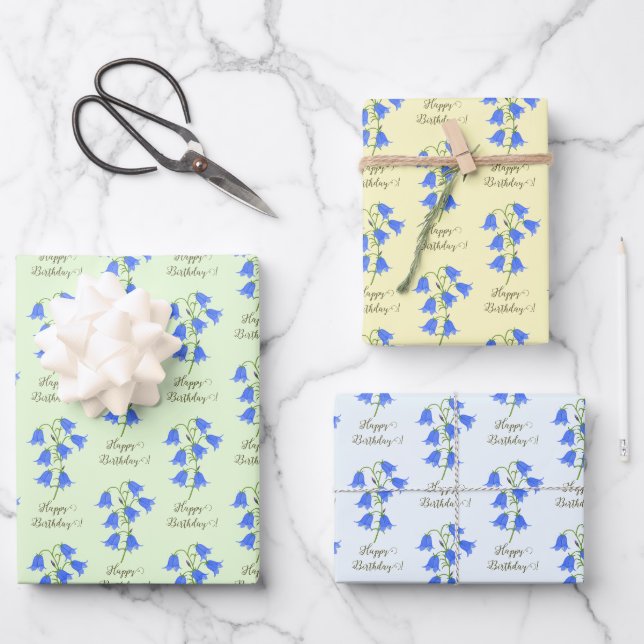 Feuille De Papier Cadeau Belle Cellules bleues (Recto)