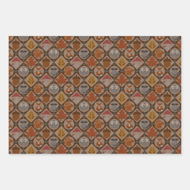 Feuille De Papier Cadeau Belle forêt d'automne (Devant)