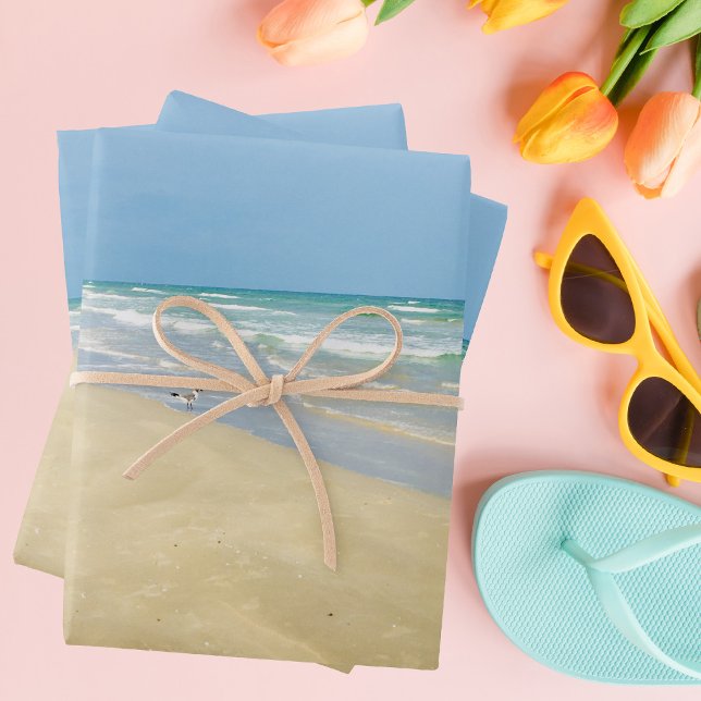 Feuille De Papier Cadeau Belle Plage Bord de mer (Créateur téléchargé)
