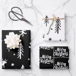 Feuille De Papier Cadeau Belles illustrations de Noël Motif simple