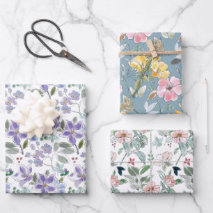Feuille De Papier Cadeau Belles impressions florales