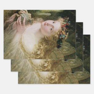 Feuille De Papier Cadeau Belles papillons aux fées par Sophie Anderson