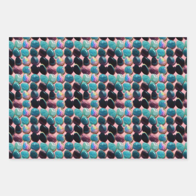 Feuille De Papier Cadeau Belles roches polies Motif répétitif (Devant)