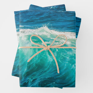 Feuille De Papier Cadeau Belles vagues océaniques