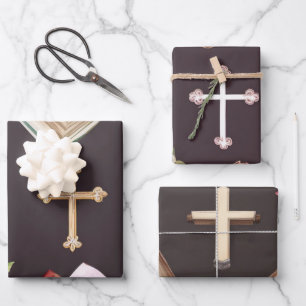 Feuille De Papier Cadeau Bénédiction de la sérénité croisée
