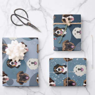 Feuille De Papier Cadeau Bernese/Grandes Pyrénées/ Leonberger/Saint Bernard