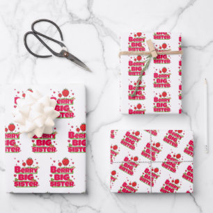 Feuille De Papier Cadeau Berry Big Sister - Pun mignonne aux fraises